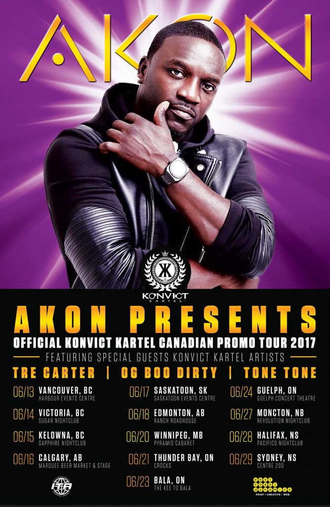 International Touring Agency Akon Konvict Kartel Canadian Tour